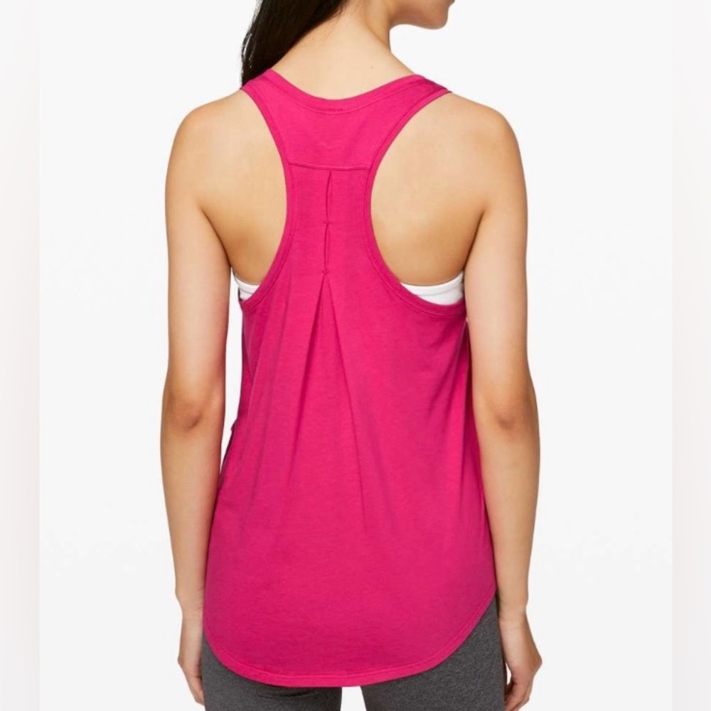 Lululemon Love Tank Pleated Calypso Pink activewear yoga sz 6